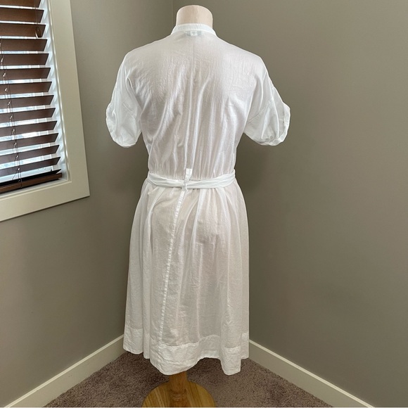 BANANA REPUBLIC White Cotton Shirt Dress with tie belt - Picture 2 of 6